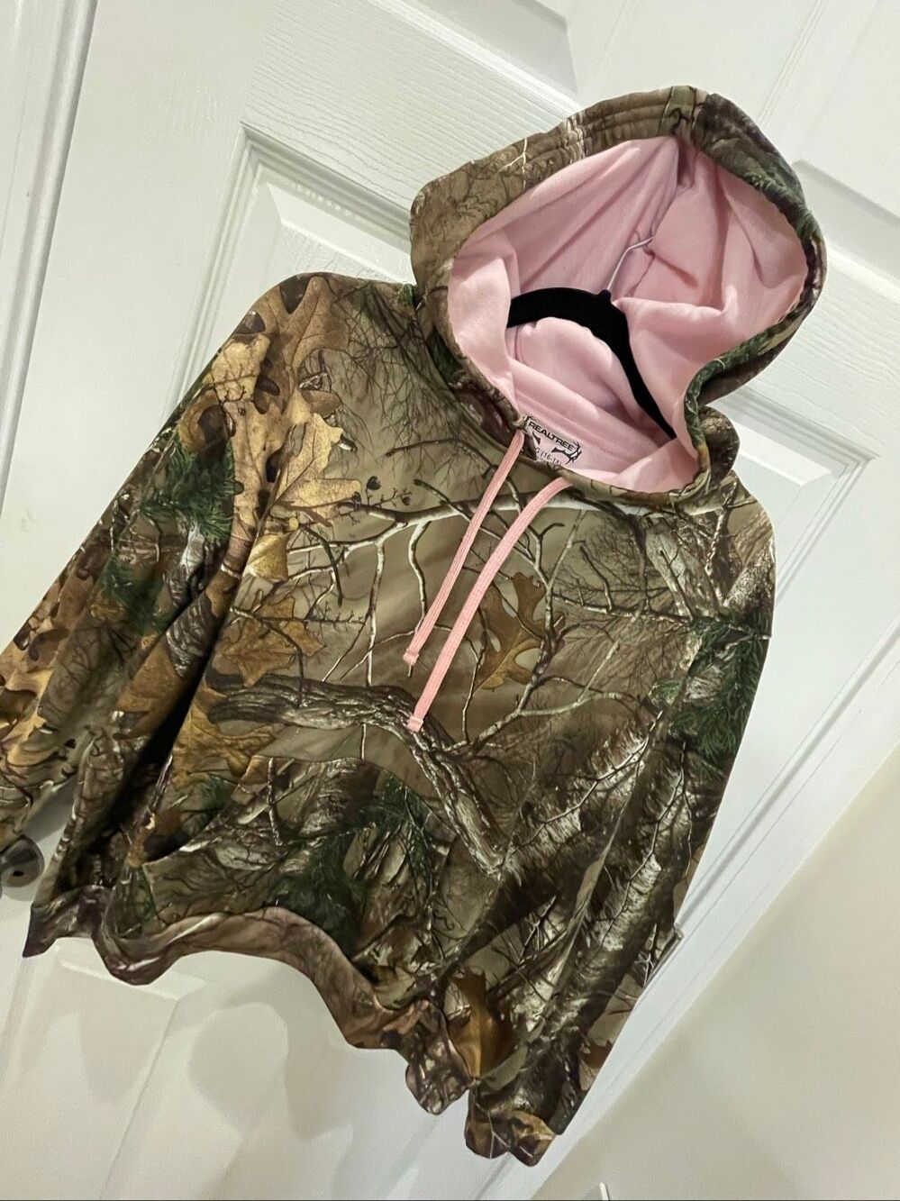 Realtree Girls XL 16-18 Camo Hoodie Pink Lined Hood Hunting Camouflage
